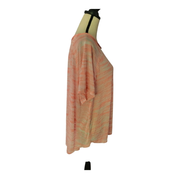 Maronie By Anthropologie Pink And White Striped Light Weight Oversized T Size L - Picture 4 of 6